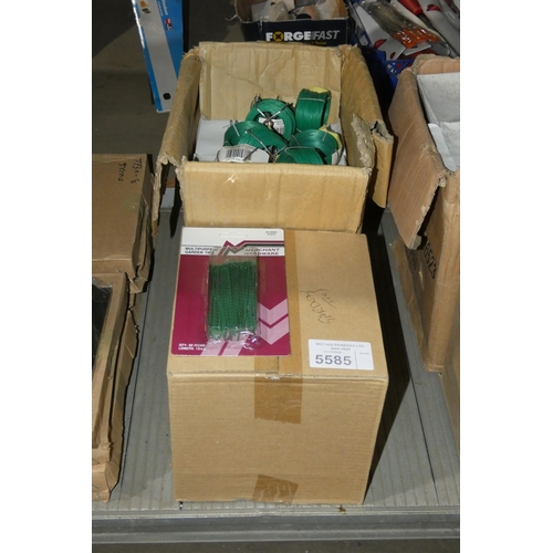 5585 - 1 box containing a quantity of garden ties and 1 box containing a quantity of green garden wire