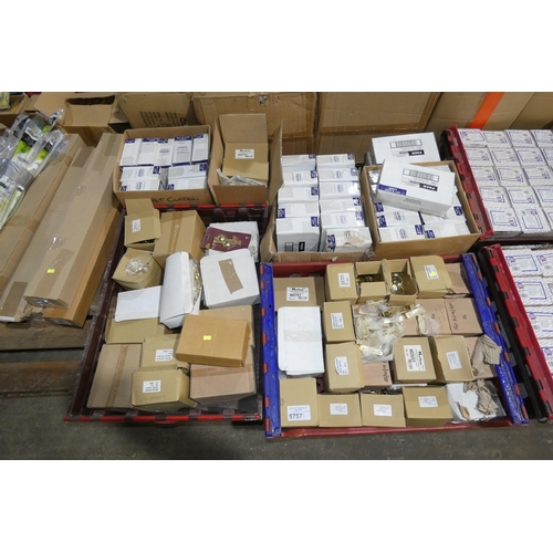 5757 - 1 pallet containing a quantity of various items including net curtain wire, rail / rod supports etc.... 