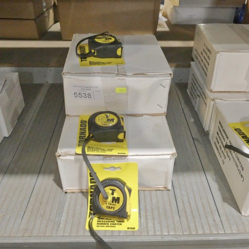 5538 - 3 boxes containing a quantity of Tornado 5m tape measures