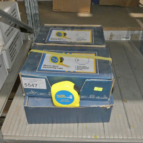 5547 - 4 boxes containing a quantity of Plumb Centre tape measures