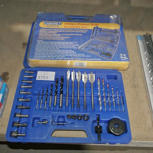 5703 - 2 x Cabinet Maker 100 piece power drill accessory sets