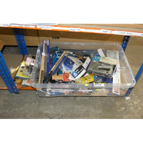 6174 - A quantity of various hand tools. Not practical to list in detail so please view or see photographs.... 