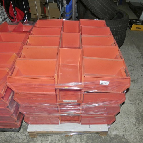 6041 - 1 pallet containing 52 x Link 51 red plastic stacking / hanging stores boxes each approx 34 x 20 x 1... 