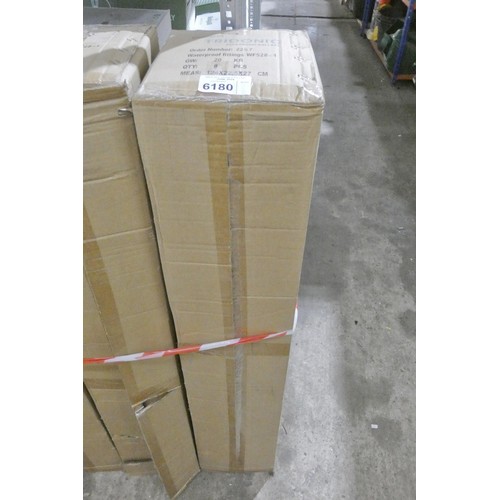 6180 - 1 box containing 8 x Power Beam WF528-1 waterproof light fittings each approx 4ft long