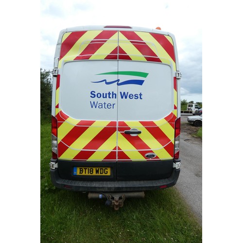 1 - Ford Transit 350 L3 Diesel 2.0 TDCi 130ps H3 High Roof LWB panel van whilte, Reg BT18 WDG, 1st eg: 1... 