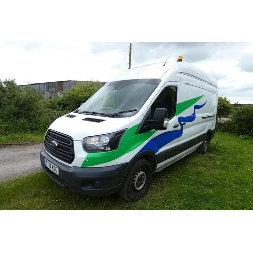 1 - Ford Transit 350 L3 Diesel 2.0 TDCi 130ps H3 High Roof LWB panel van whilte, Reg BT18 WDG, 1st eg: 1... 