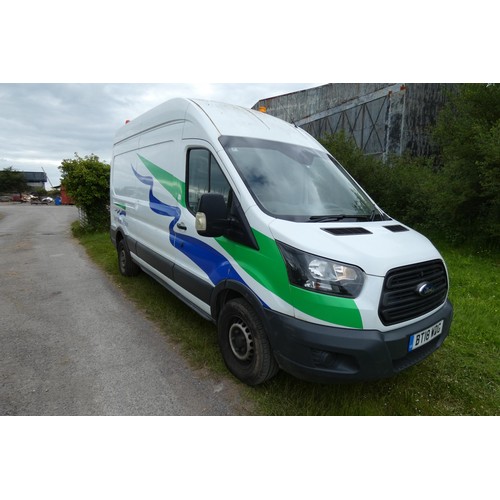 1 - Ford Transit 350 L3 Diesel 2.0 TDCi 130ps H3 High Roof LWB panel van whilte, Reg BT18 WDG, 1st eg: 1... 