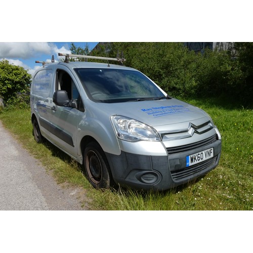 2 - Citroen Berlingo 625 LXHDi 75 panel van, Silver, Reg WK60 VNF, 1st Reg 04/09/2010, 5 speed manual di... 