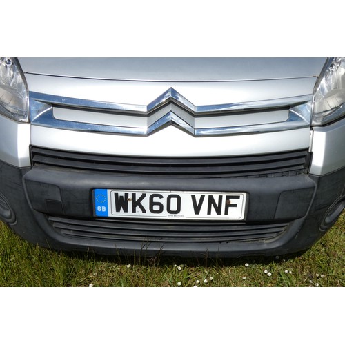 2 - Citroen Berlingo 625 LXHDi 75 panel van, Silver, Reg WK60 VNF, 1st Reg 04/09/2010, 5 speed manual di... 