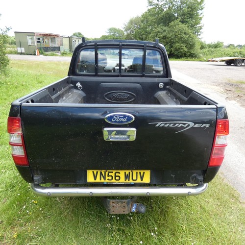 3 - Ford Ranger Thunder Double Cab 4WD Pick-up, Black, Reg VN56 WUV, 1st Reg 27/06/2006, 5 spd manual di... 