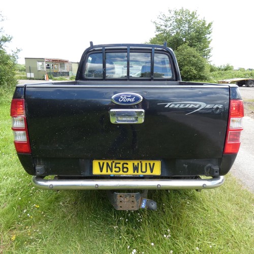 3 - Ford Ranger Thunder Double Cab 4WD Pick-up, Black, Reg VN56 WUV, 1st Reg 27/06/2006, 5 spd manual di... 