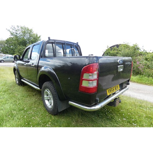 3 - Ford Ranger Thunder Double Cab 4WD Pick-up, Black, Reg VN56 WUV, 1st Reg 27/06/2006, 5 spd manual di... 