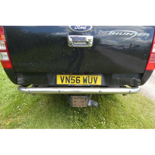 3 - Ford Ranger Thunder Double Cab 4WD Pick-up, Black, Reg VN56 WUV, 1st Reg 27/06/2006, 5 spd manual di... 