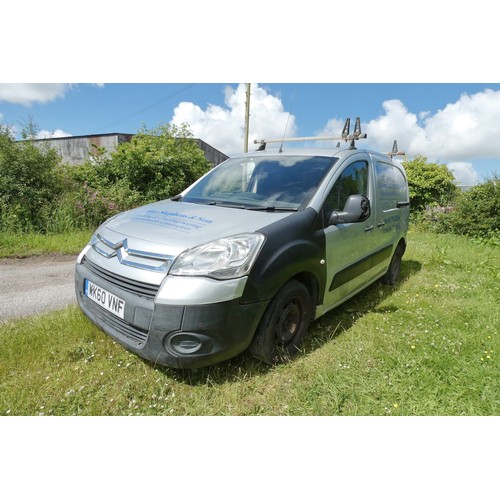 2 - Citroen Berlingo 625 LXHDi 75 panel van, Silver, Reg WK60 VNF, 1st Reg 04/09/2010, 5 speed manual di... 