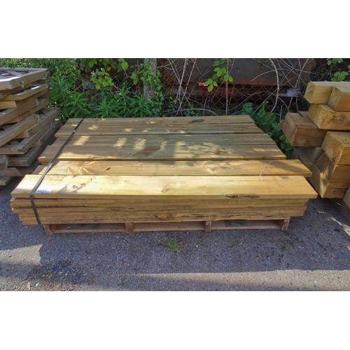 6521 - 40 x lengths of timber measuring approx 134cm l x 2cm h x 14.5cm w