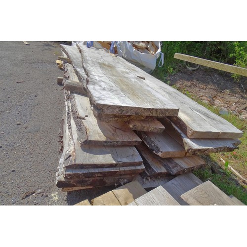 6525 - A quantity of waney edge boards (Spalted Beech), widths vary, lengths vary up to approx 240cm