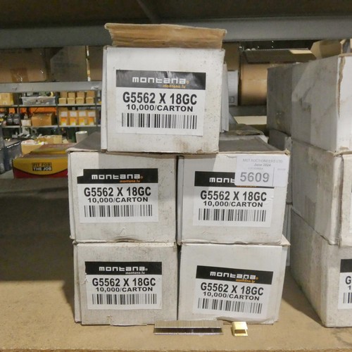 5609 - 10 boxes each containing approx 10,000 x Montana G5562 X 18GC staples