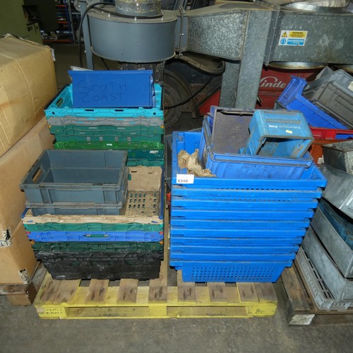 6309 - 1 pallet containing a quantity of various colour / size plastic storage boxes