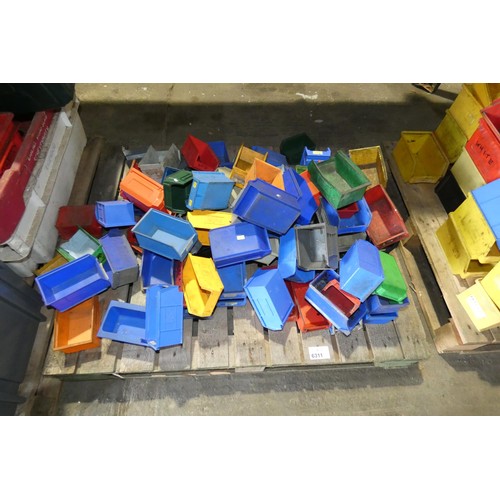 6311 - 1 pallet containing a quantity of various colour / size Lin type stacking / hanging parts storage bo... 