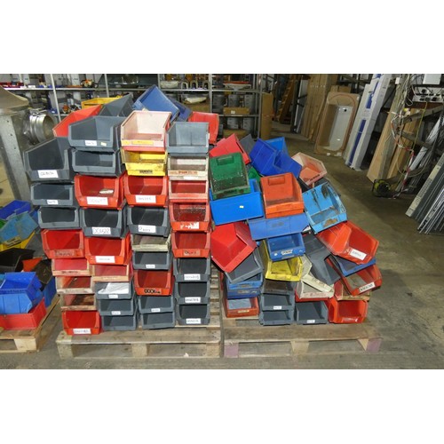 6313 - 2 pallets containing a quantity of various colour / size Lin type stacking / hanging parts storage b... 