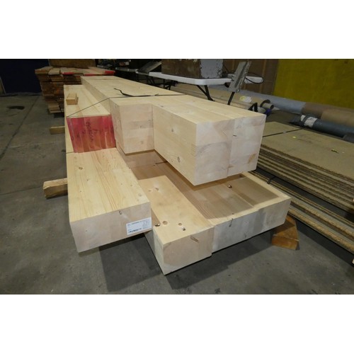 6317 - A quantity of various GL24 Spruce glulam beams - sizes vary and lengths vary up to approx 312cm long