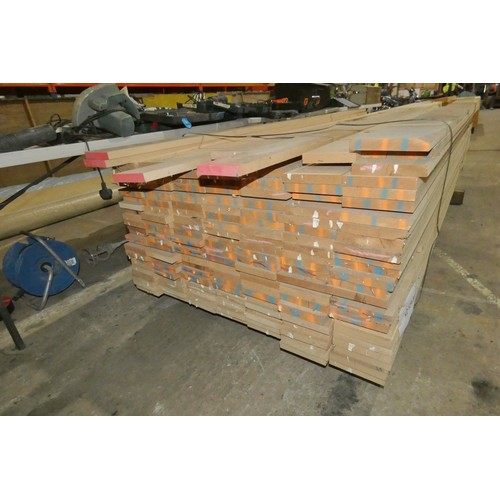 6318 - A large quantity of 12% kiln dried Beech boards each approx 150mm wide x 24mm thick, lengths mainly ... 