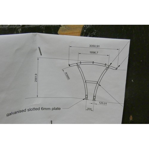 6327 - A complete wood / metal cycle shelter frame and another identical wooden frame with no metal fixings... 