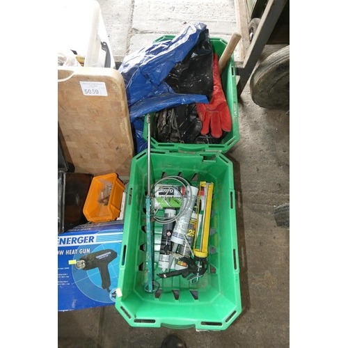 5059 - 1 pallet containing a quantity of various items including an Energer heat gun 240v, oil etc