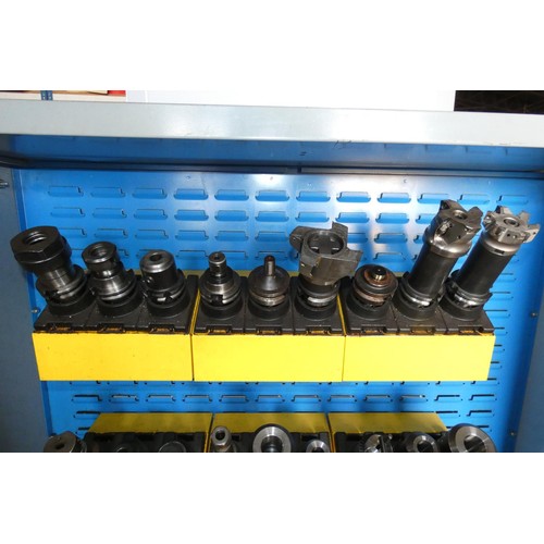 5295 - A grey metal double sided engineers tooling storage trolley approx 100 x 50 x 108cm high containing ... 