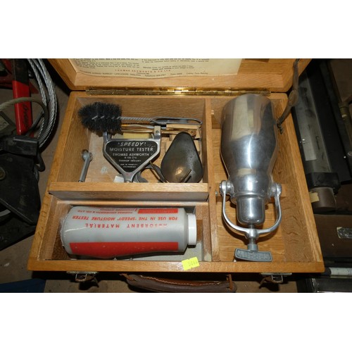 5355 - A quantity of various items including a Speedy moisture tester, a Mercer Precimeter etc