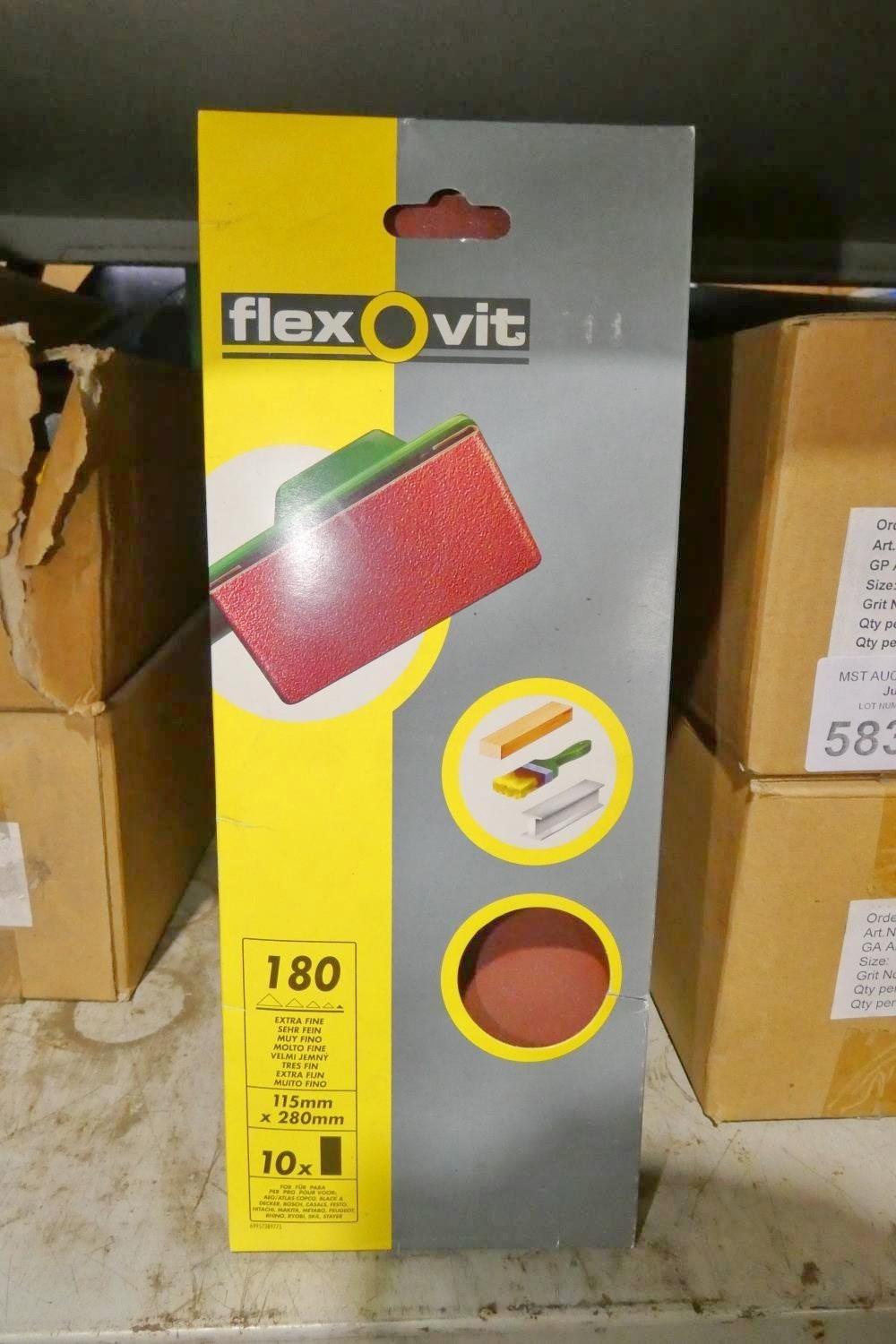 20 x packs of Flexovit sanding sheets each approx 115 x 280mm 180 grit ...