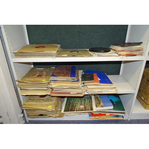 3082 - A quantity of miscellaneous 78 RPM records, singles and vintage sheet music etc (three shelves)