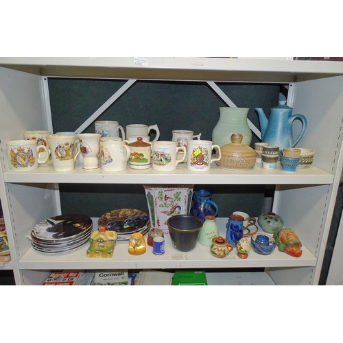 3085 - A quantity of royal commemorative beakers and other decorative chinaware and ornaments etc (two shel... 