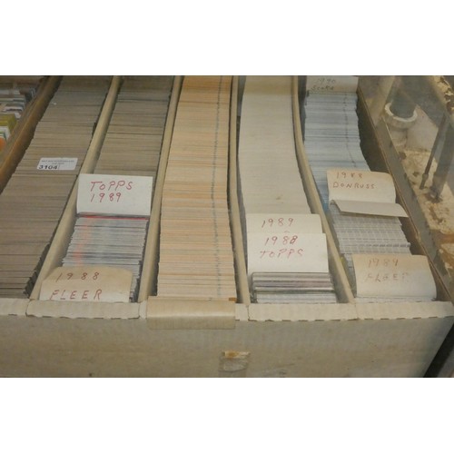 3104 - A large quantity of baseball cards, mostly from the 1980's, comprising of incomplete sets of Topps, ... 