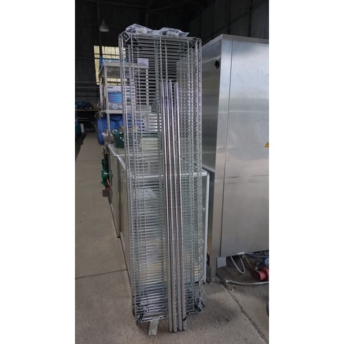 1141 - A catering type rack with 4 adjustable shelves approx 1800x450x1600