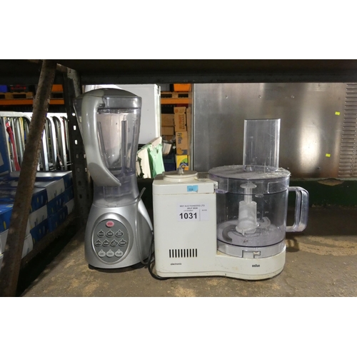 1031 - A Braun food processor and a blender by Breville - trade