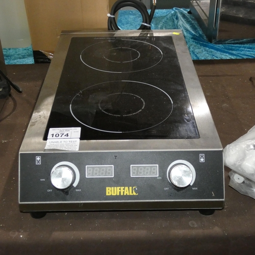 1074 - A twin ring induction hob by Buffalo - trade