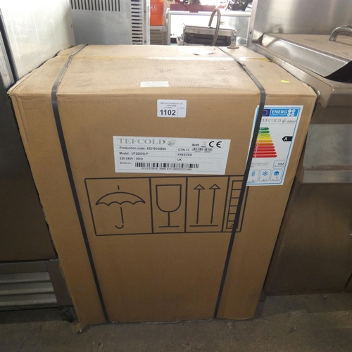 1102 - A commercial under counter freezer by Tefcold type Uf200vs, unused boxed