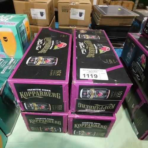 1119 - 4 x boxes of 10 mixed fruit Kopparberg