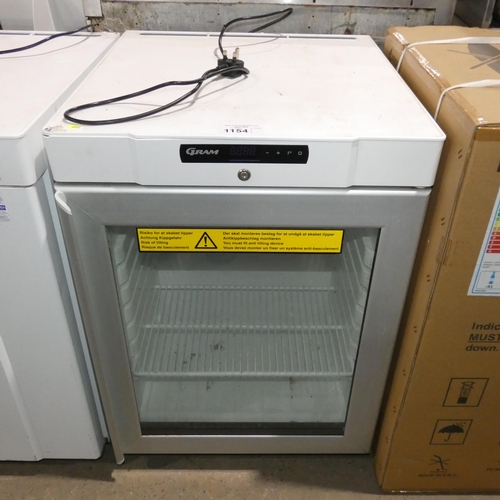 1154 - A commercial under counter display fridge by Gramtype KG-210-LG - trade  TESTED WORKING