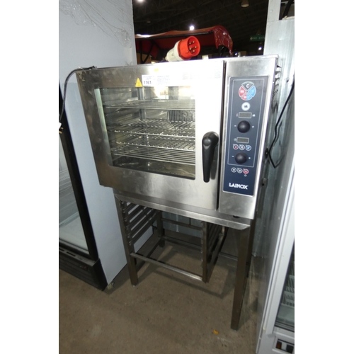 1161 - A commercial stainless steel combi oven by Lainox, fitted with a red commercial 3 phase plug - trade