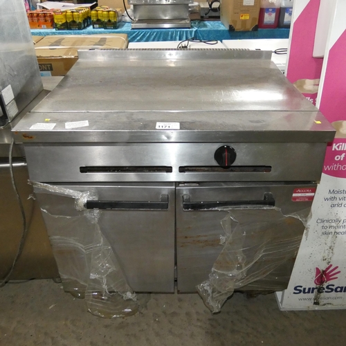 1171 - A commercial stainless steel gas fired mobile 2 door oven - trade