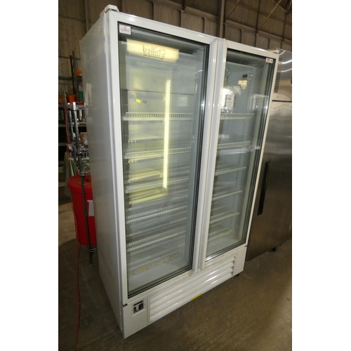 1181 - A commercial double door display fridge by Lowe type G6 - trade  TESTED WORKING