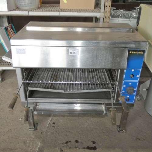 1005 - A large commercial stainless steel gas fired steak house grill by Electrolux - trade