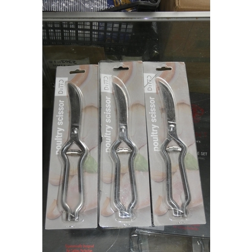 1010 - 3 x sets of Poultry shears/scissors