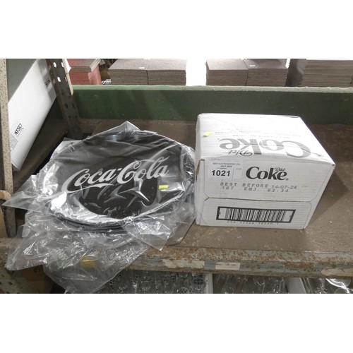 1021 - A 7lt diet coke post mix syrup 14/07/24 & 6 Coca-Cola trays