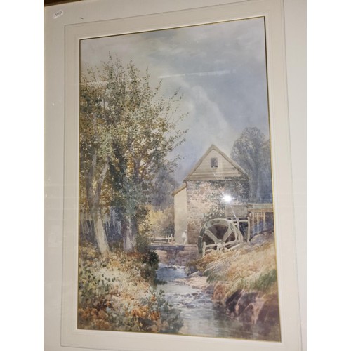 3153 - A large gilt framed watercolor of Withycombe Mill near Exmouth, signed Frederick J Widgery,1869-1942... 