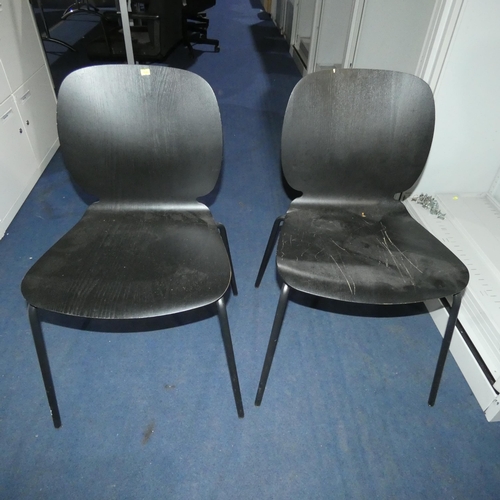 1359 - 2 x black bent wood chairs