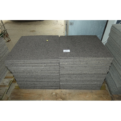 1477 - 1 x pallet containing a quantity of approx 170 x dark patterned carpet tiles each measuring approx 5... 