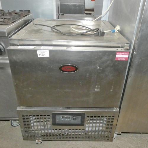 1166 - A commercial stainless steel single door blast chiller by Foster type FXBC10.A - trade. Requires Att... 